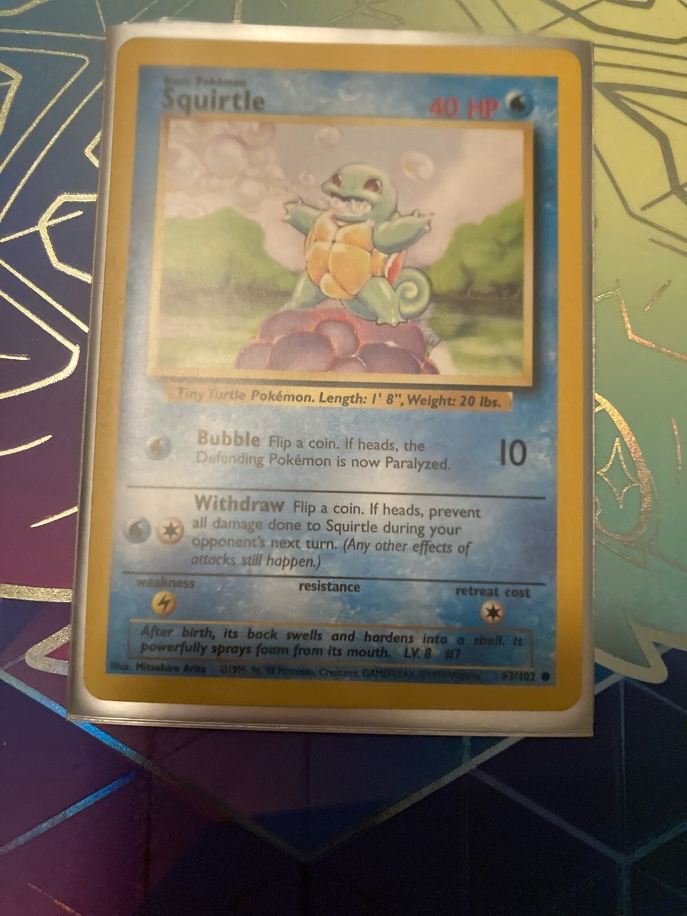 Pokemon Squirtle Card - Blue & Yellow Border